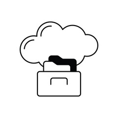 Cloud Storage Glyph Vector Icon