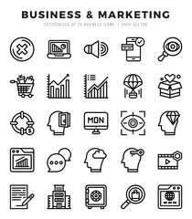 Business & Marketing icons set. Collection of simple Lineal web icons.