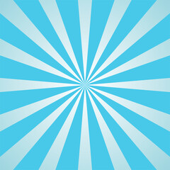 Comic background. Blue Sunburst pattern. Sun rays abstract backdrop. Vector illustration. Vector background.