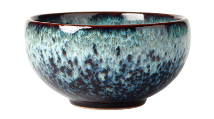 Ceramic Bowl with Reactive Glaze, isolated on transparent background