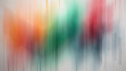 Soft Abstract Vertical Color Streaks of Orange Green Red and Blue on White background