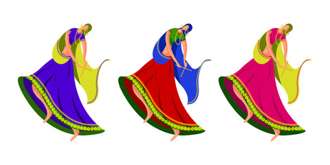 Obraz premium Beautiful dancing lady illustration on transparent background