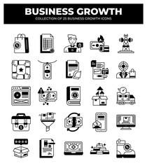 Collection of 25 Business Growth Icons: Boost Your Business Visuals