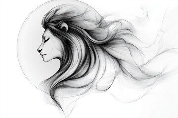 Leo Zodiac Sign Isolated On White Background. Horoscope. Leo Horoscope Symbol. Astrological Leo Design. Leo Sign Icon. Detailed Leo Zodiac Emblem Isolated. Astrology.