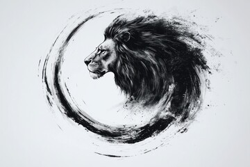 Obraz premium Leo Zodiac Sign Isolated On White Background. Horoscope. Leo Horoscope Symbol. Astrological Leo Design. Leo Sign Icon. Detailed Leo Zodiac Emblem Isolated. Astrology.
