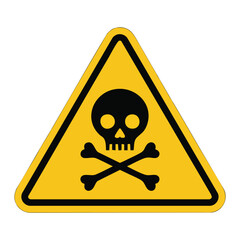 Hazard warning sign danger skull and crossbones caution safety attention