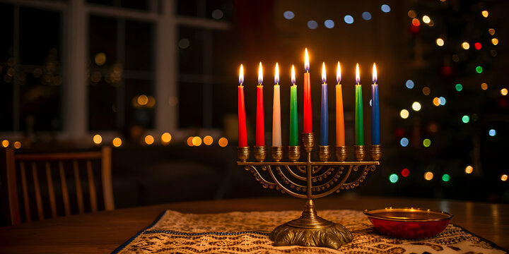 Happy Kwanzaa greeting card with Mishumaa Saba candles