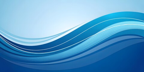 Fototapeta premium Abstract flowing blue waves with subtle texture and light gradient background