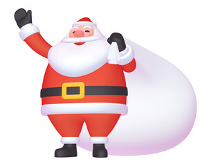 クリスマスのイラスト素材　キャラクター　大きなサンタクロース（1_10）
