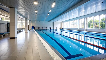 Spacious indoor pool complex with wide lanes