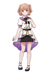 アイドル衣装を着たかわいいハーフツインテールの女の子
