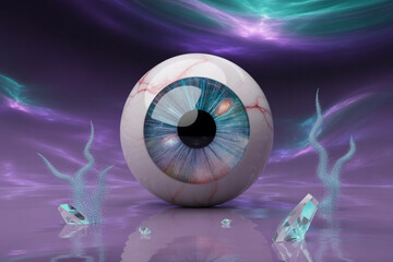 Surreal Digital Illustration of a Dreamlike Landscape