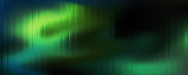 Abstract background of dark green glossy liquid gradient with stripes effect. Wavy striped glass refraction.