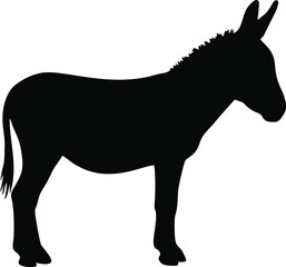 Obraz premium Donkey Silhouette Vector Illustration