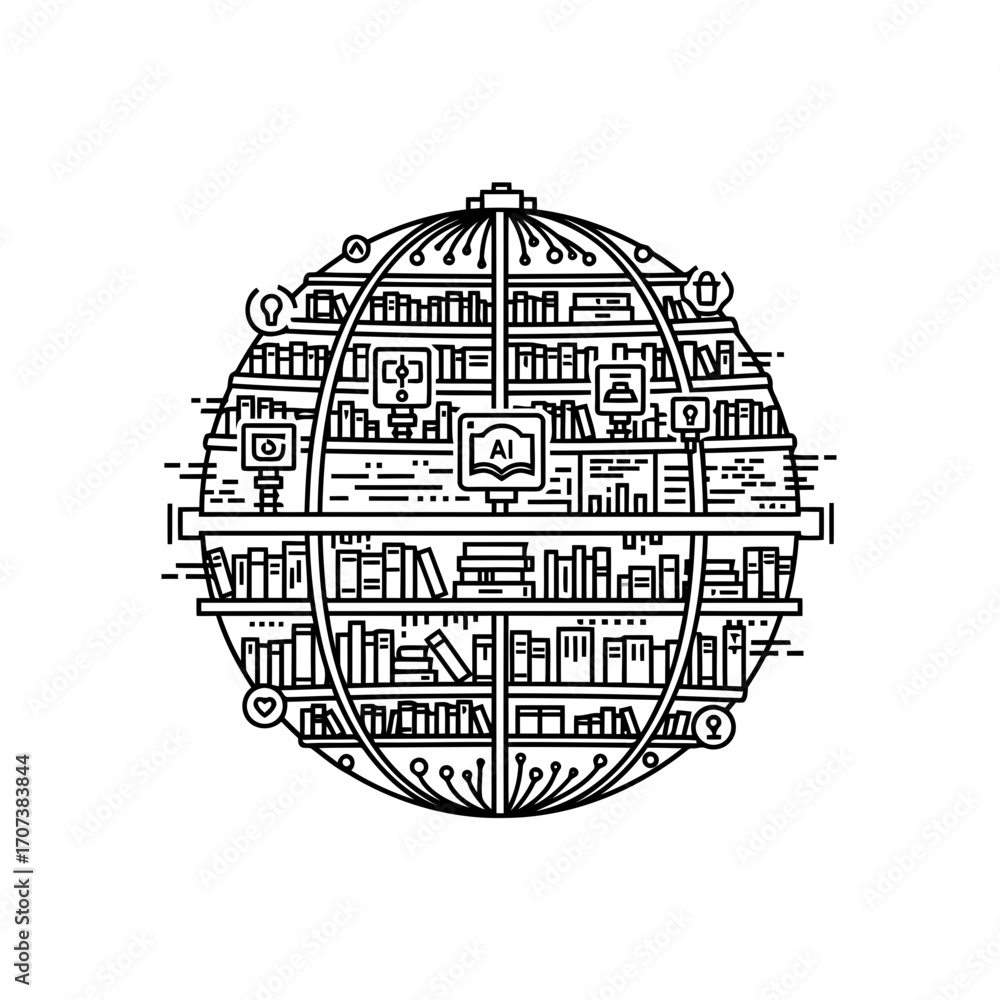 Poster scalable vector illustration of global space economy concepts ai technology and innovation in digita