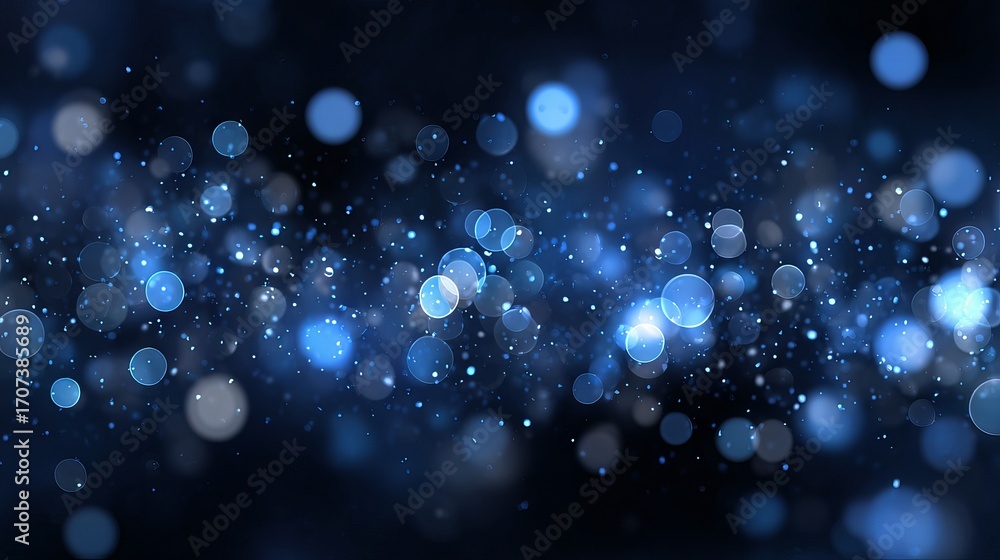 Poster blue bokeh background banner with glowing orbs futuristic business data technology concept abstract 