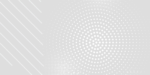 Abstract white glowing geometric lines on gray background. Modern shiny blue circle lines pattern. Futuristic technology concept. Suit for cover, poster, background