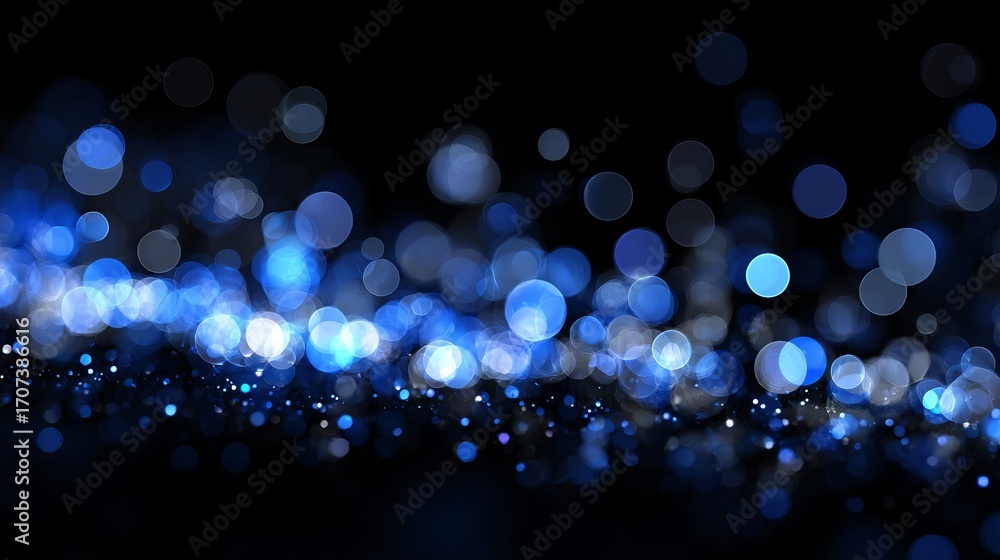 Aufkleber blue bokeh background banner with glowing orbs futuristic business data technology concept abstract 