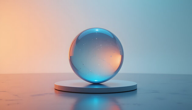 Stunning crystal ball glowing with vibrant colors, perfect for mystical or futuristic concepts and modern design projects. - Powered by Adobe
