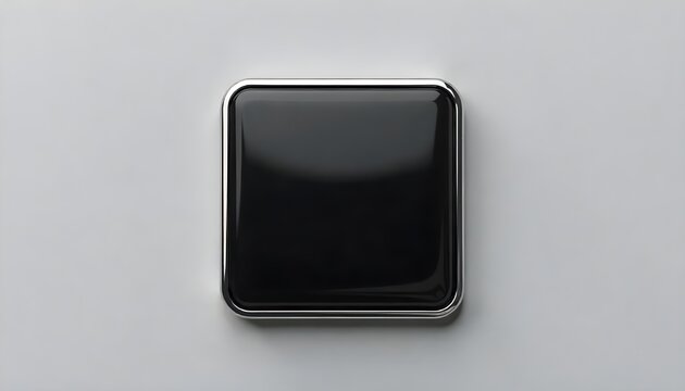 Empty enamel pin mockup - Blank square black silver lapel badge mock up