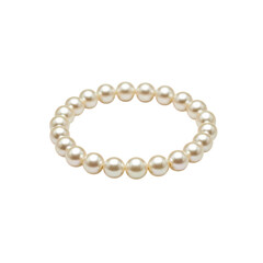 Close-up of Cream-Colored Pearl Bracelet on Transparent Background