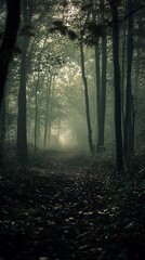 Obraz premium Foggy forest path