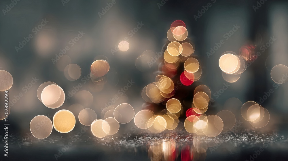 Poster abstract christmas dreamy festive bokeh with large soft glowing light orbs on a fully blurred backgr