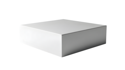 Blank white cube 3d rendered, isolated on transparent background