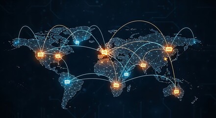 Global Network Connections Visualization.