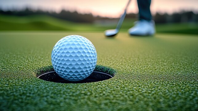 Expansive Green Golf Course with Clear Sky and Scenic Landscape Perfect for Sport and Leisure