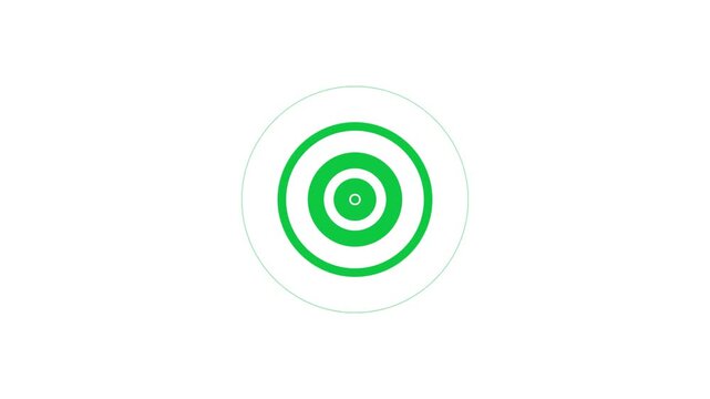 Green color circles expanding motion graphic effects on green screen background. 