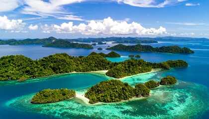 Tropical archipelago, vibrant islands, azure water