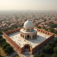 Obraz premium Aerial View of a Historical Islamic Mosque