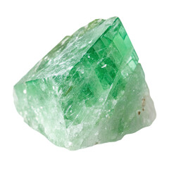 Green crystal isolated on transparent background  
