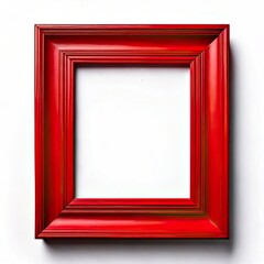 Red square picture frame against white background