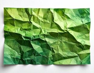 Crumpled sheet of green-toned paper