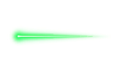 Bright green laser beam light streaks abstract futuristic energy motion effect isolated on transparent background