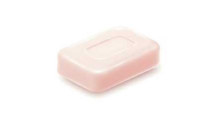 Soft pink bar soap on white background with isolated, and hygiene concept.