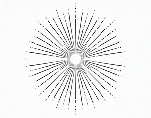 Radial lines radiating from center, dotted accents