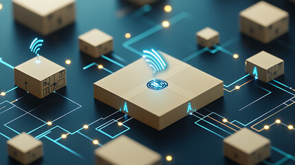 Digital network connecting smart boxes with wireless signals and circuit pathways