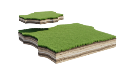 Soil profile with grass layers geological cross section representing land formation and agriculture practices study illustration