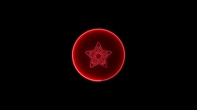 Minimalist neon white star outlining with black background