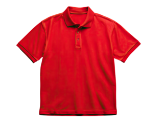 Red polo shirt, short sleeves