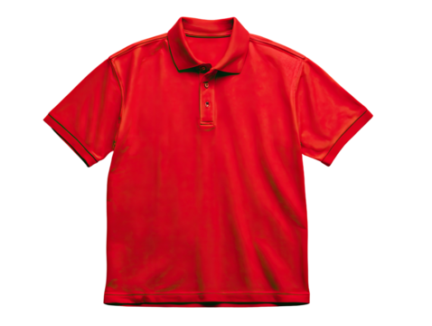 Red polo shirt, short sleeves