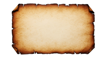 Aged Parchment Scroll Paper Texture with Burnt Edges and Vintage Appeal for Creative Designs