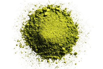 Pile of bright green powder, textured
