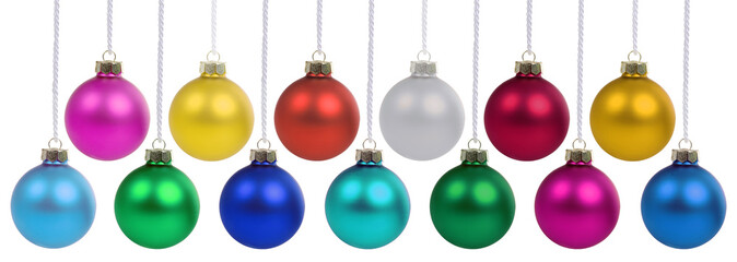 Christmas ornaments balls decoration hanging isolated on white