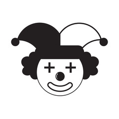 clown face head flat icon vector