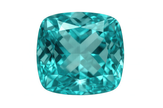 Exquisite cushion-cut paraiba tourmaline gemstone radiating captivating brilliance, perfect for jewelry design or gemological showcase