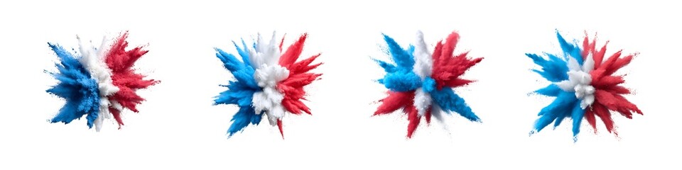 Set of Russia powder burst isolated on transparent background